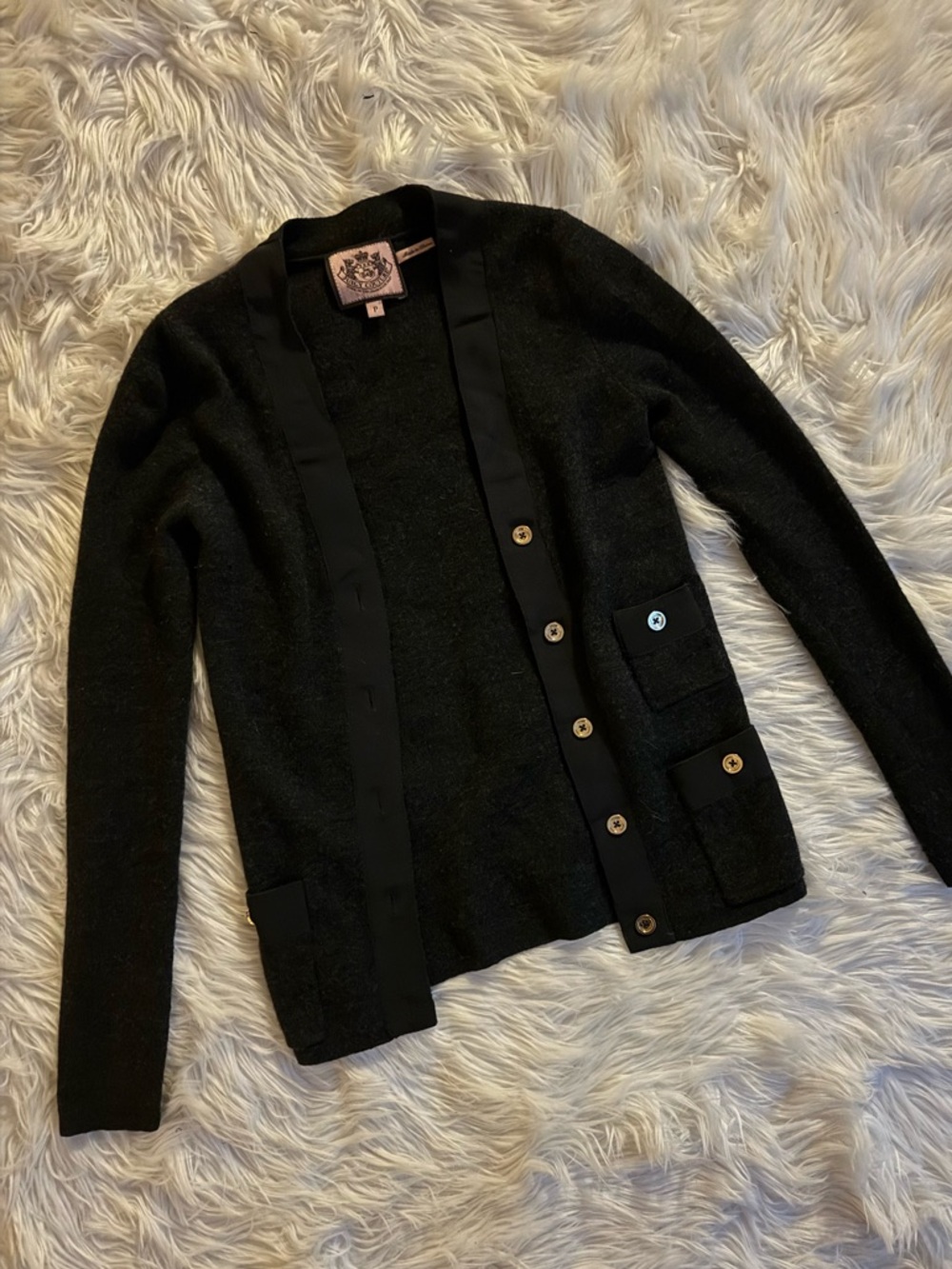 Juicy Couture dark gray cardigan sweater